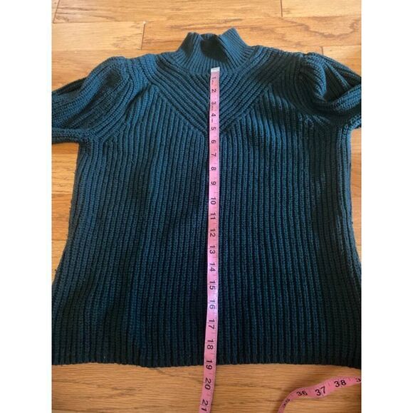 Rachel Zoe women's Vintage Style Ribbed Knit mock neck sweater balloon sleeve - Picture 5 of 8